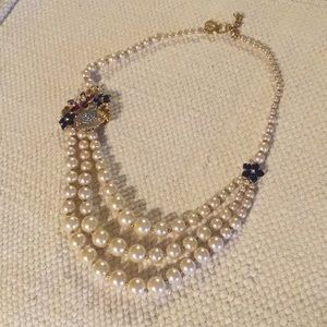 Issac Mizrahi Pearl Floral Necklace